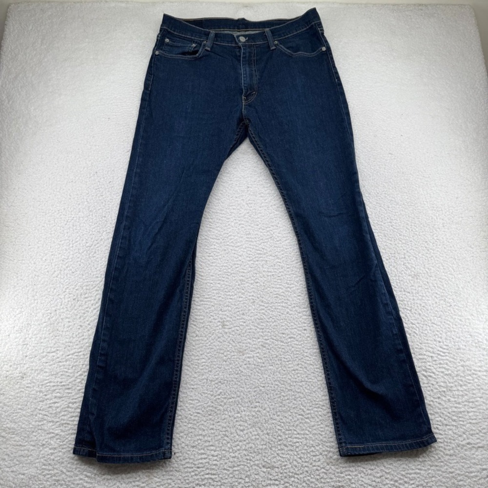 Levis 513 Jeans Mens 33x32 Blue Dark Wash Denim Slim Straight Stretch Cotton